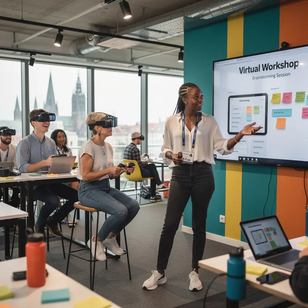 Notizen und Diagramme auf einem Tisch während einer Paneldiskussion.