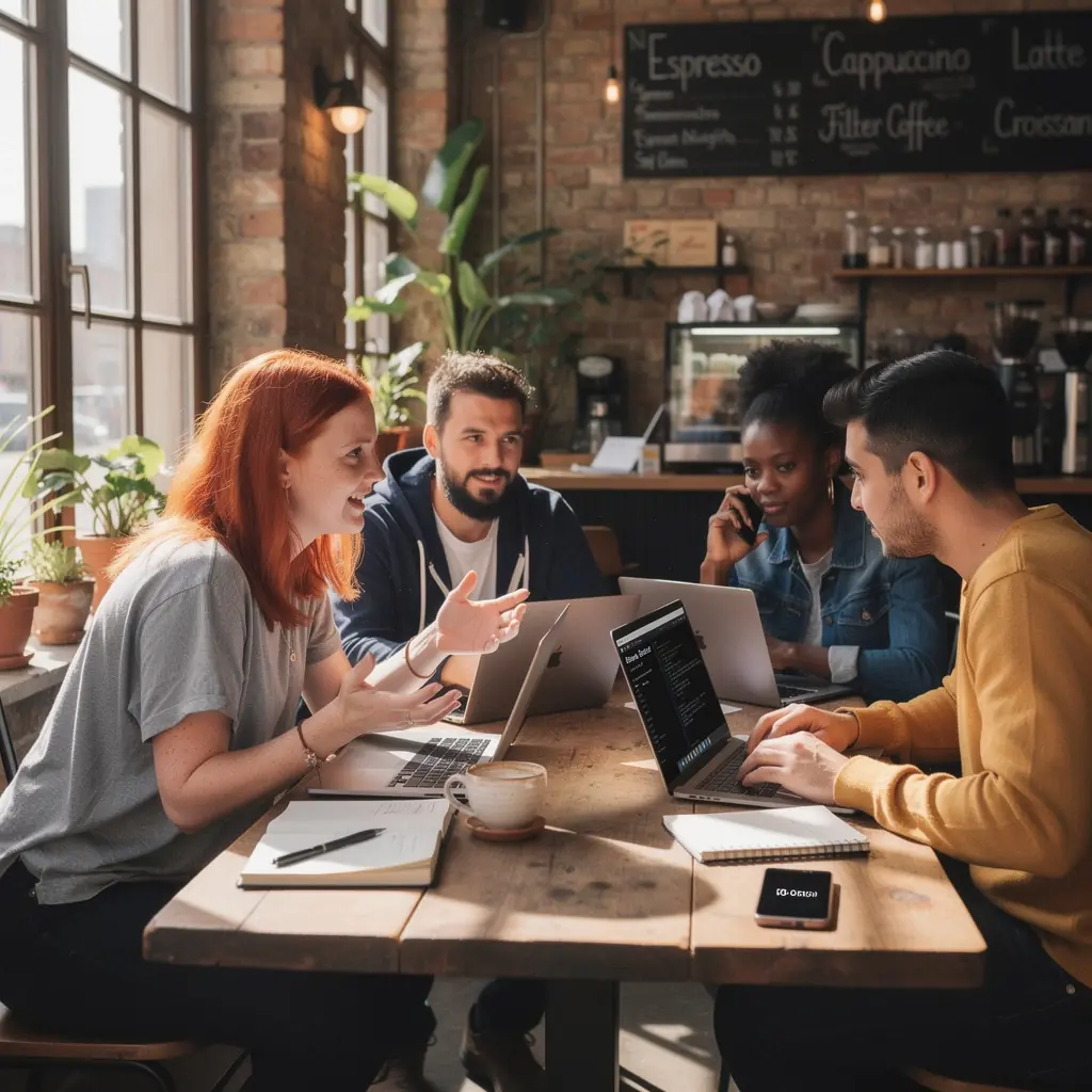Technologie-Experten analysieren Trends in einer offenen Diskussionsrunde.