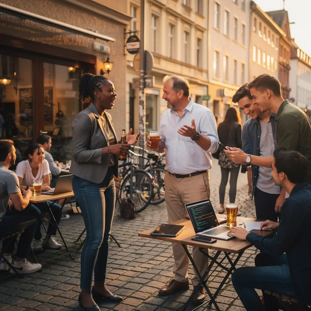 Ein Mikrofon steht bereit für Fragen aus dem Publikum während einer Sitzung.